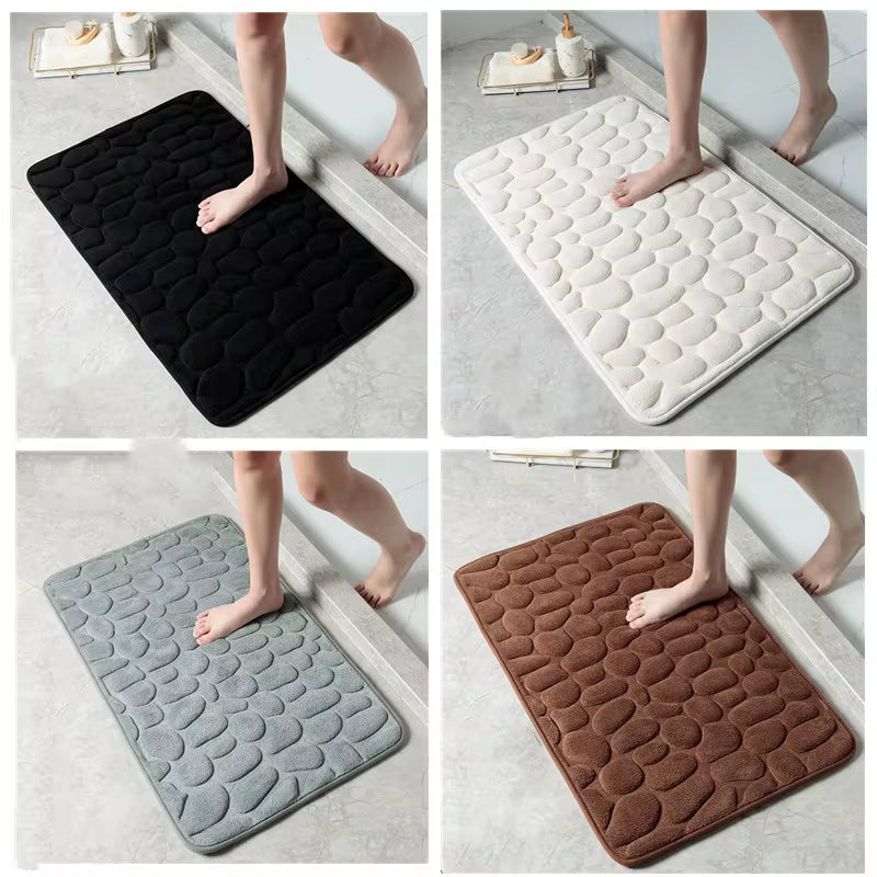 Cobblestone Embossed Bathroom Bath Carpets