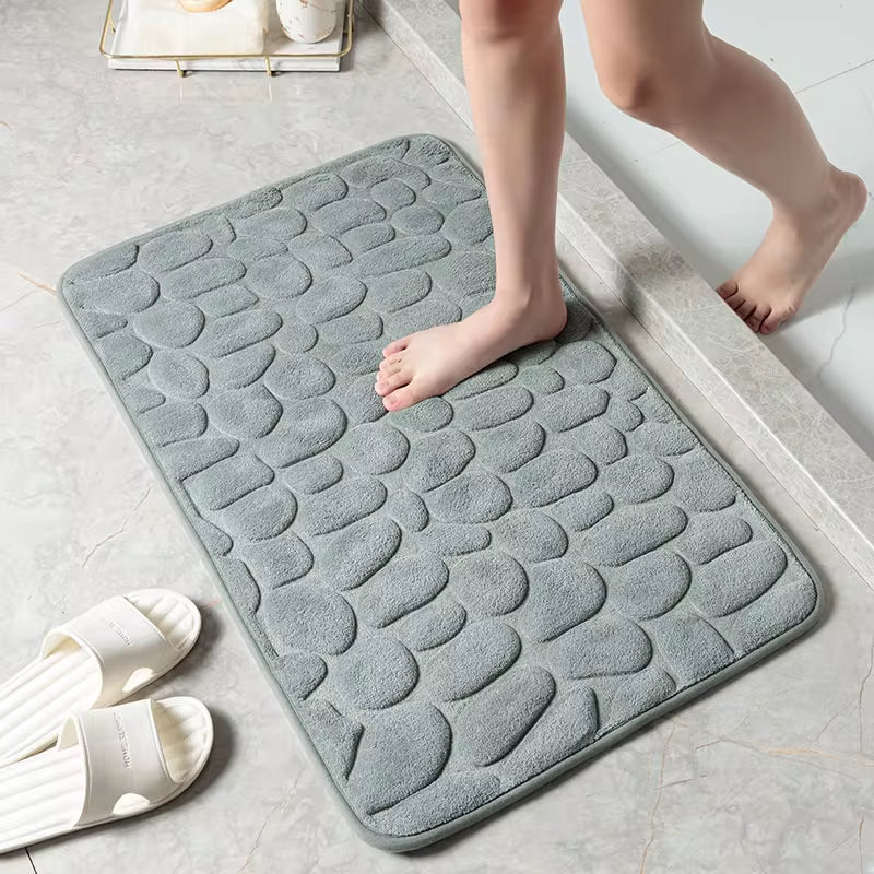 Cobblestone Embossed Bathroom Bath Carpets