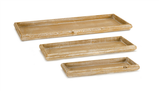 Elegant Wood Tray Set