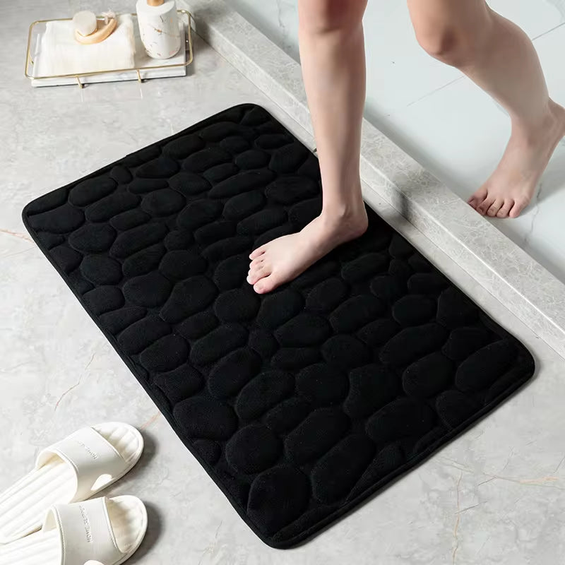 Cobblestone Embossed Bathroom Bath Carpets