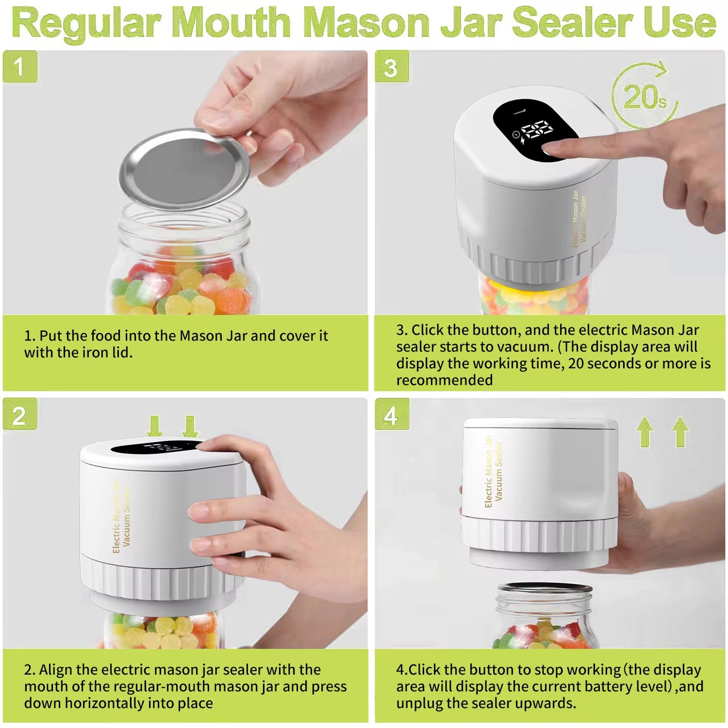 Electric Mason Jar Vacuum Sealer