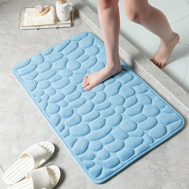 Cobblestone Embossed Bathroom Bath Carpets