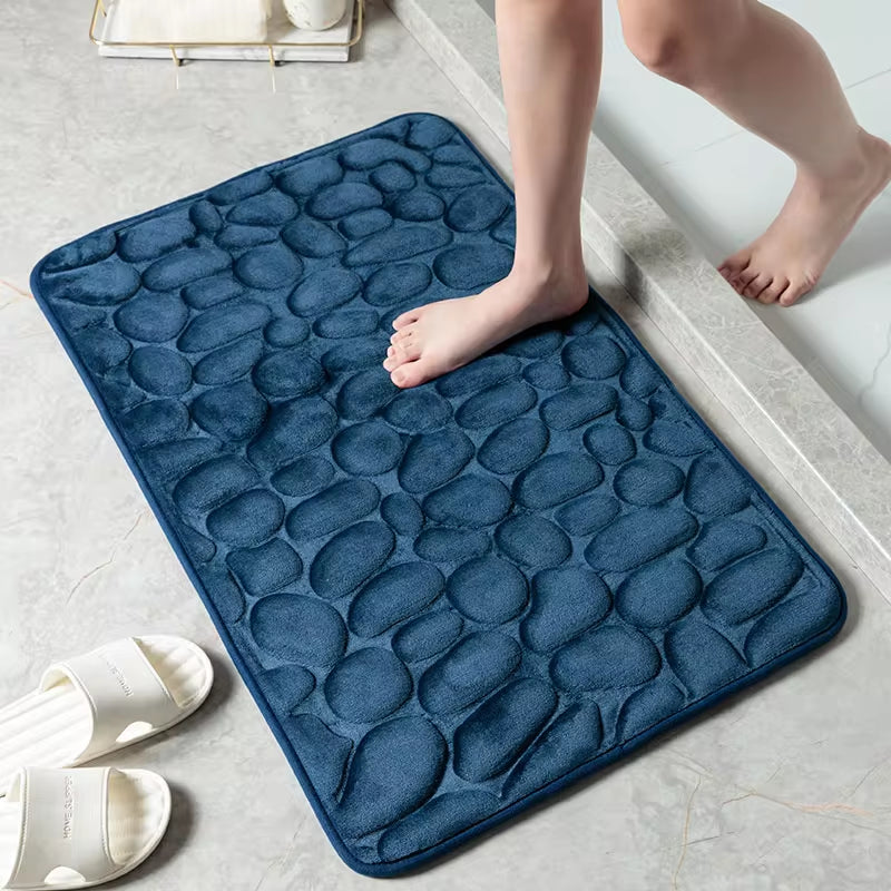 Cobblestone Embossed Bathroom Bath Carpets